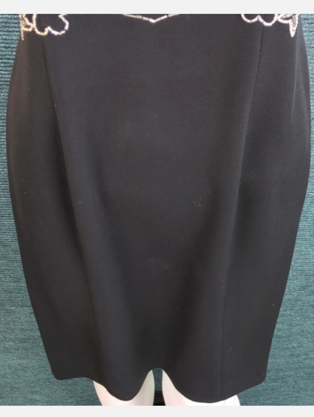 Vintage 90s Carole Little Petites Beaded Little Black Dress - Picture 6 of 16